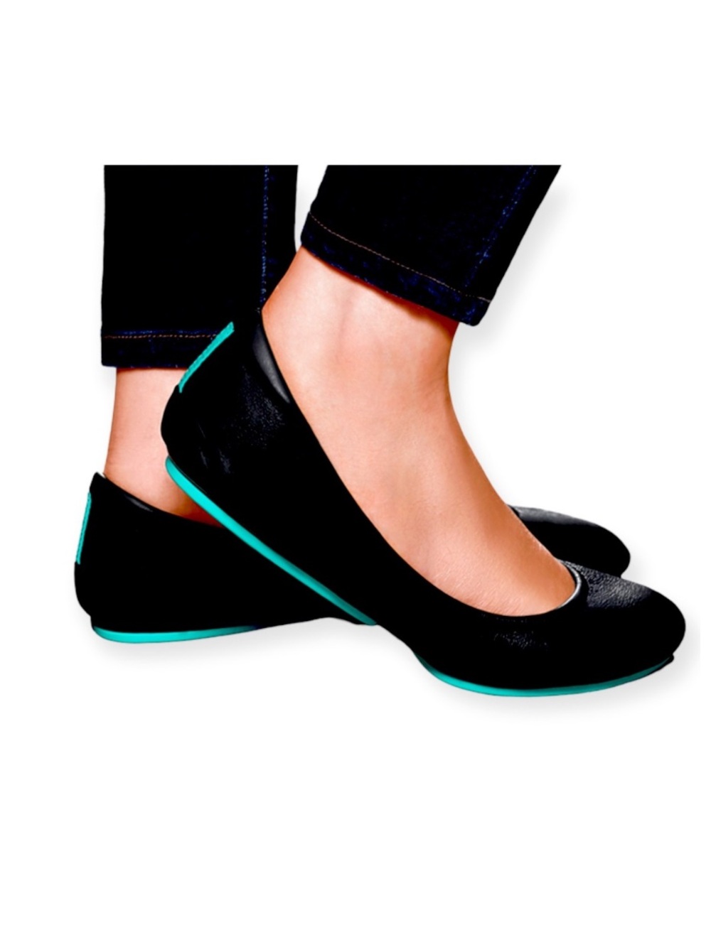 TIEKS by Gavrieli Matte Black Leather Ballet Flats Womens Size 7